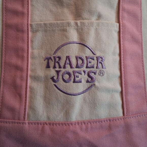 Trader Joe's Pink Pastel Mini Canvas Tote Bag - Picture 6 of 15